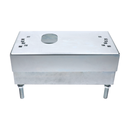 Univerzální podstavec pro pohon samonosného systému, určený na chemické kotvení, výškově nastavitelný 70 - 140 mm, pozinkovaný